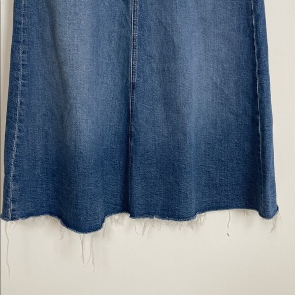 MOTHER The circle midi Fray Blue Denim Skirt size 27 - Picture 5 of 16